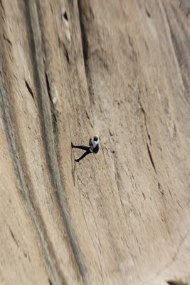 A photo of myself while rapelling