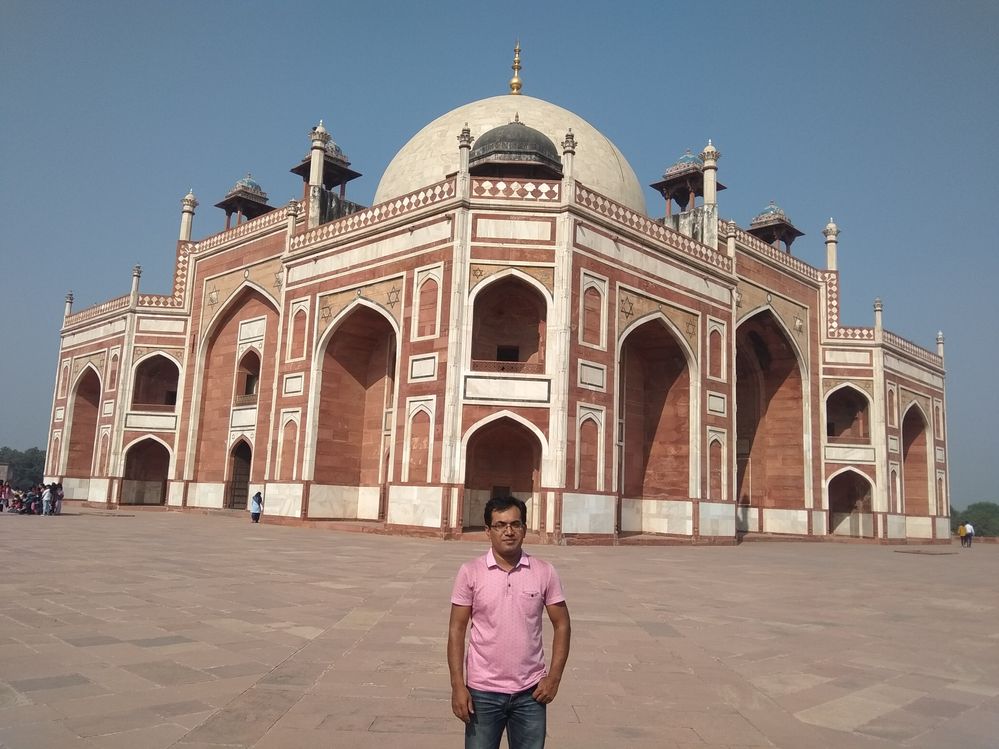 Infront of Humayun's Tomb in New Delhi