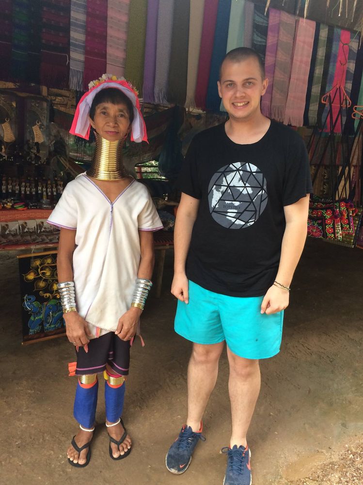 Caption: A photo of me and a women from the Karen Long Neck Tribe in Thailand. (Local Guide @TsekoV)