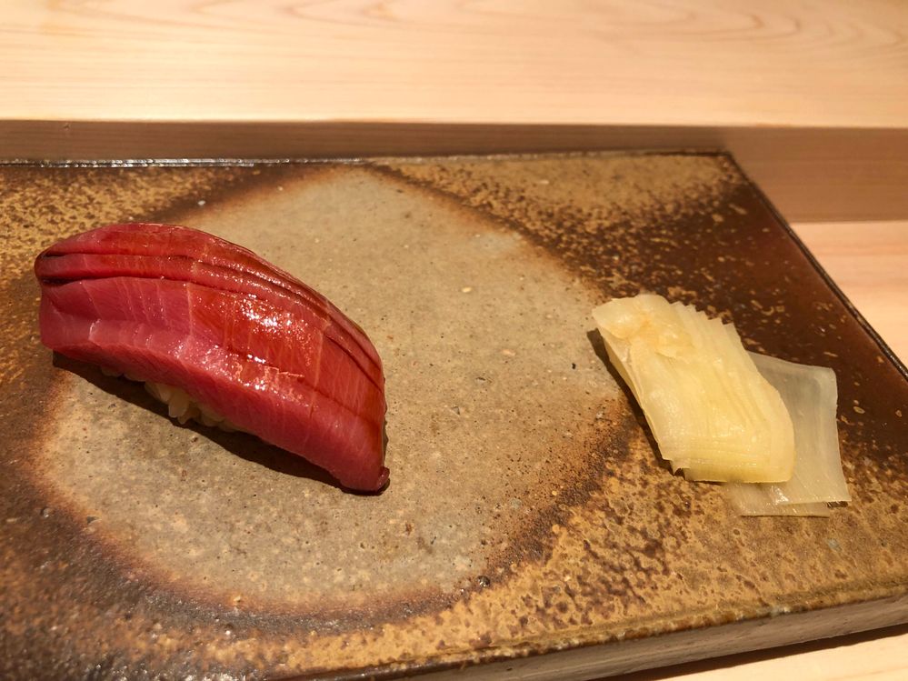 Caption: otoro - fatty tuna. It melts in my mouth.