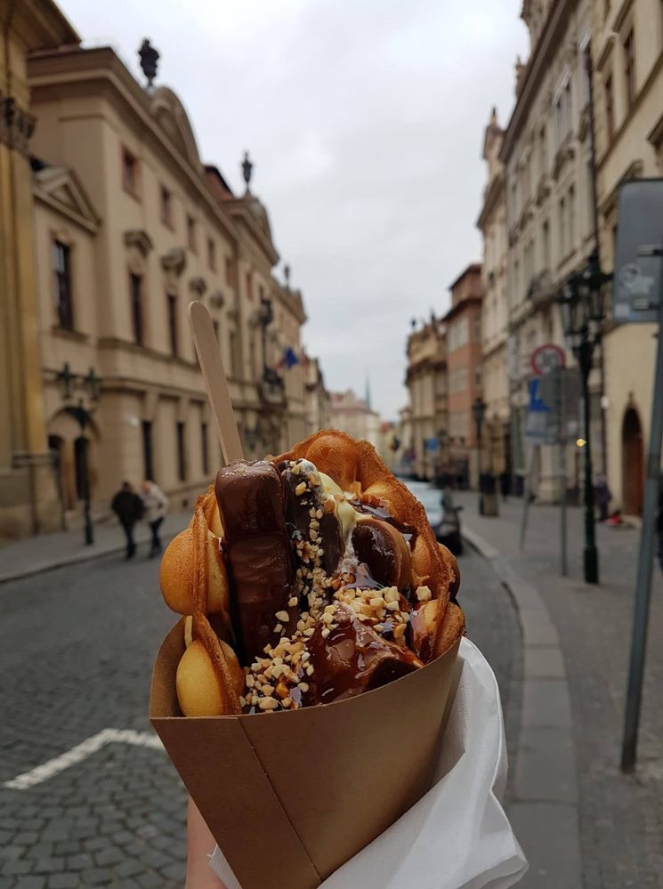 Caption: Dark devil waffle from Waffle Point u Kajetana, Prague, Czech Republic. (Local Guide @InaS29)