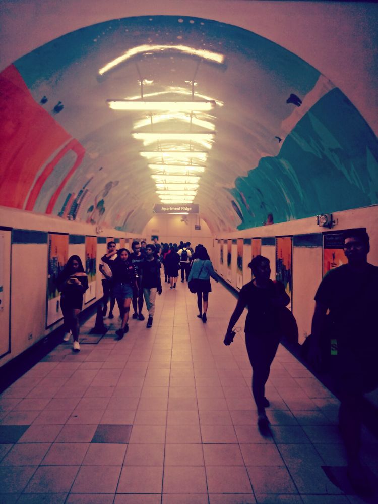 The  Subway. I took this photo being on one the underground  in  Ayala Ave. , the Business district of Philippines .