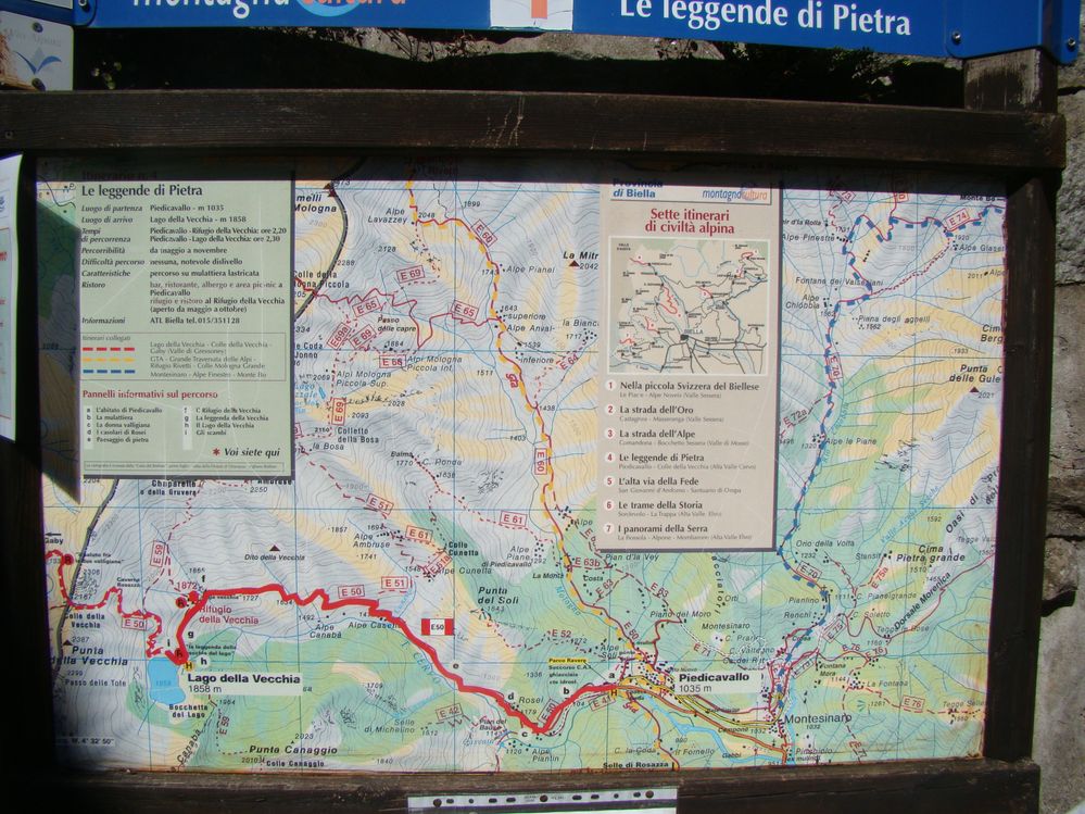 Mappa dei sentieri alla partenza