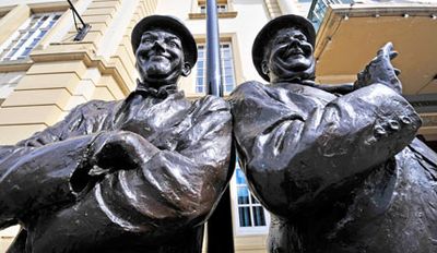 Stan and Ollie statue in Ulverston