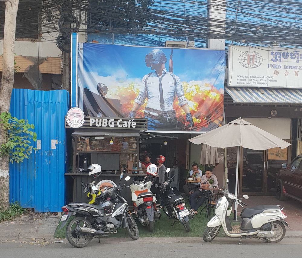 In front of Pubg Cafe shop