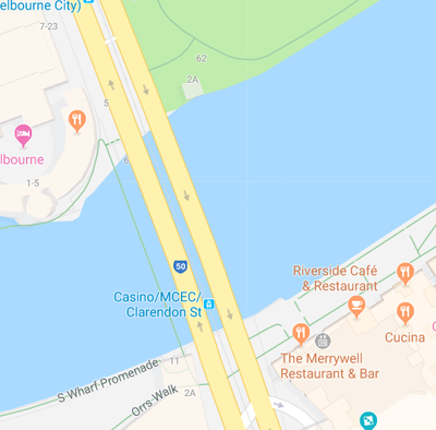 The bridge is not named on Google Maps