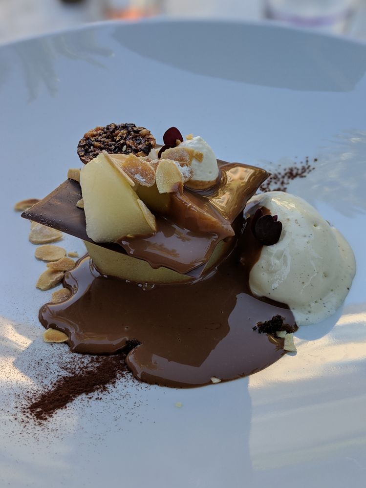 Caption: A chocolate dessert in Dior Dec Lices, Saint-Tropez, France. (Local Guide @Shelly)