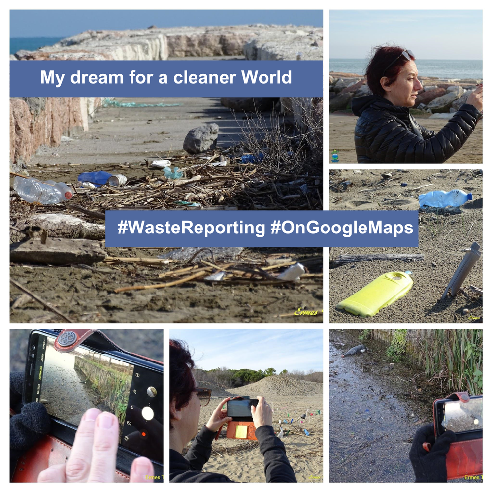 Caption: a Local Guide taking photos of abandoned waste, for reporting them - photos: Local Guide @ermest