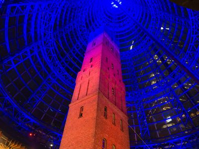 the shot tower in its preserving dome