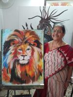 Lion painting by Vaijayanthi