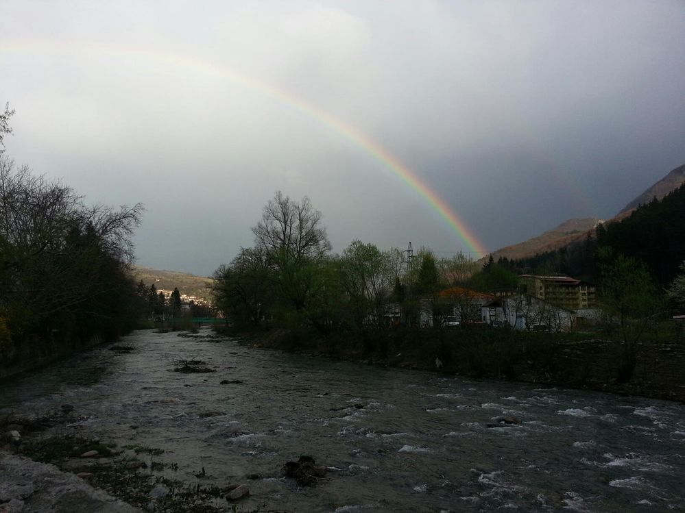 Caption: A photo captured in Teteven, Bulgaria with a beautiful rainbow over the river (Local Guide @KatyaL)