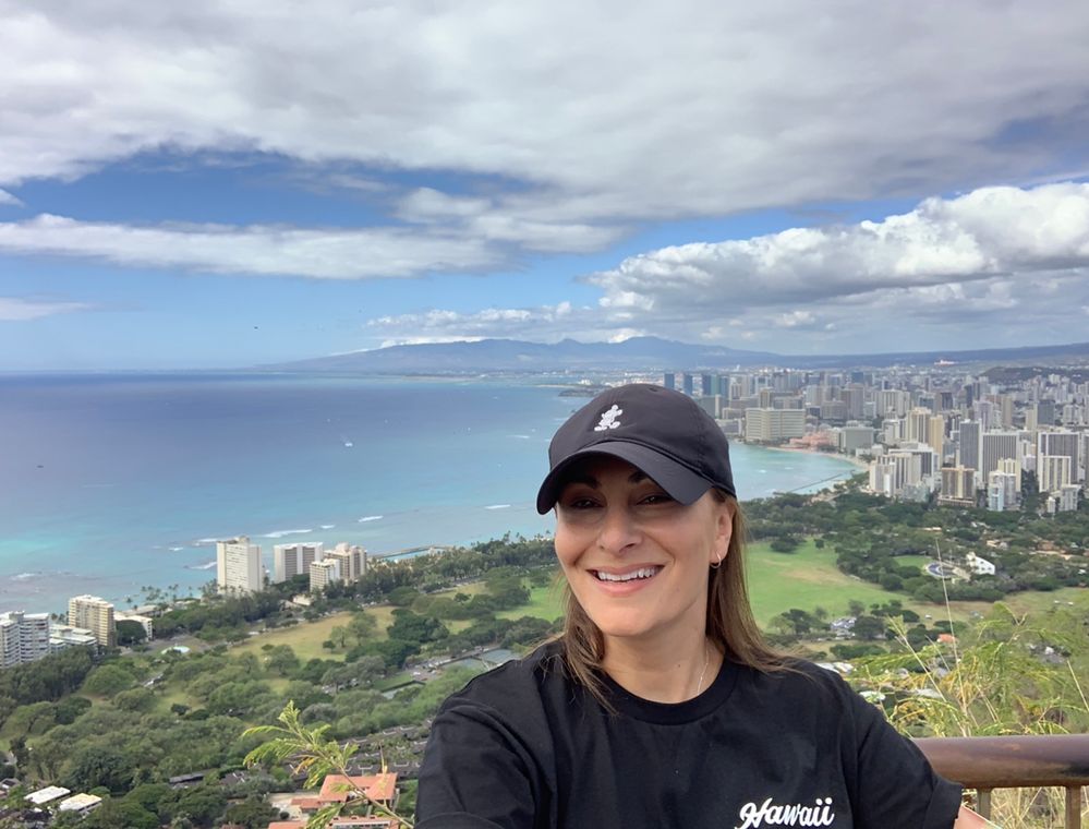 Local Guide Penny Christie on top of Diamond Head Hawaii.