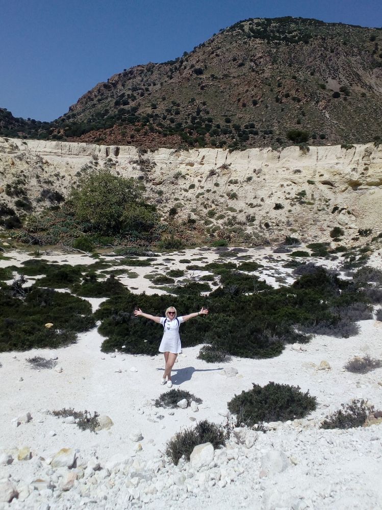 Nisyros island, the bottom of the crater of an extinct volcano