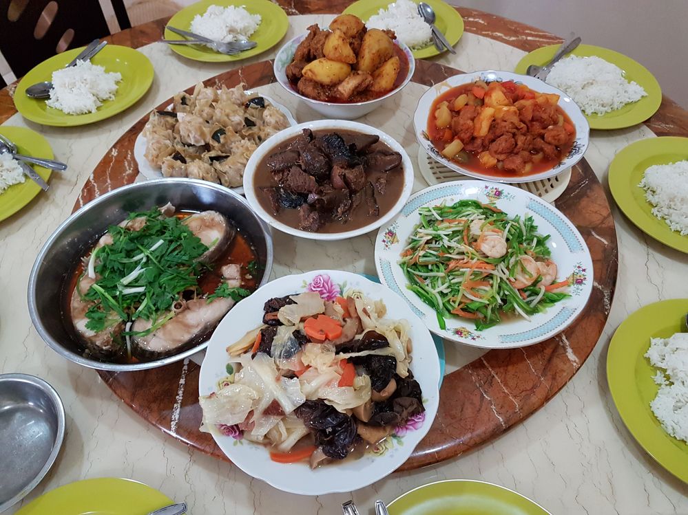 [Photo above] A simple reunion dinner at my family's home