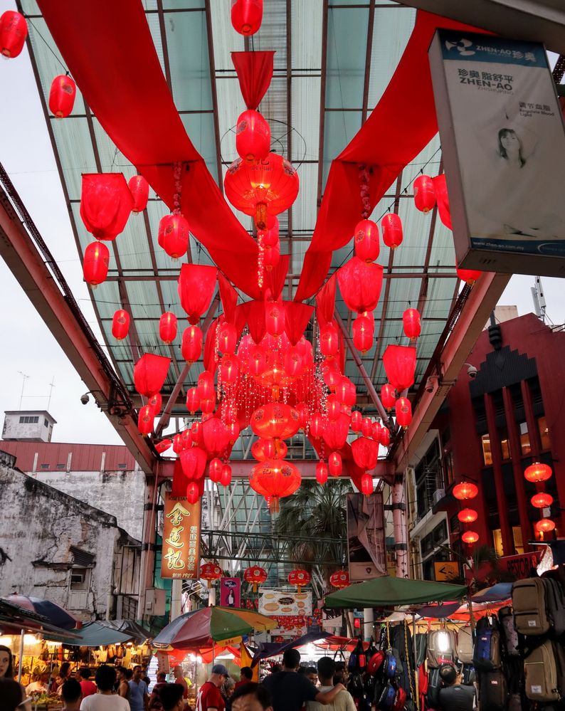 [Photo above] Red Lanterns decorating Chinatown Kuala Lumpur