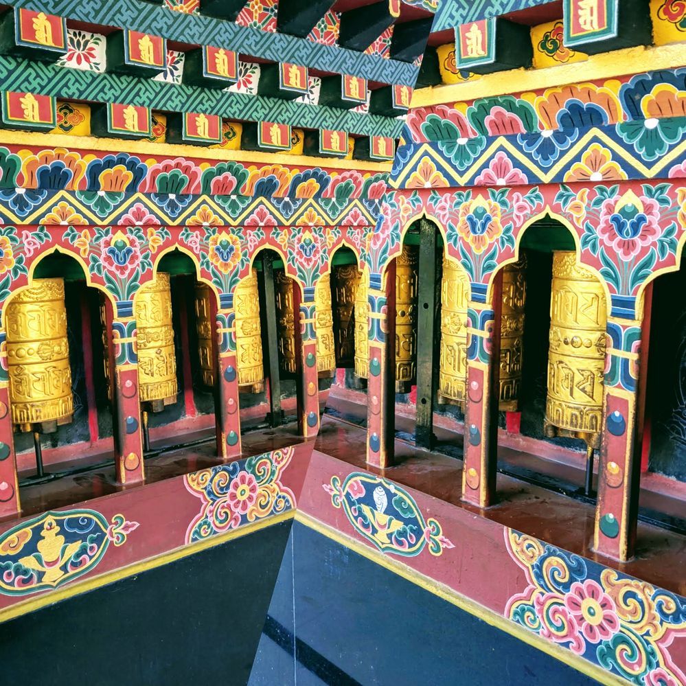 Prayer Wheels at Zangdokpalri Temple