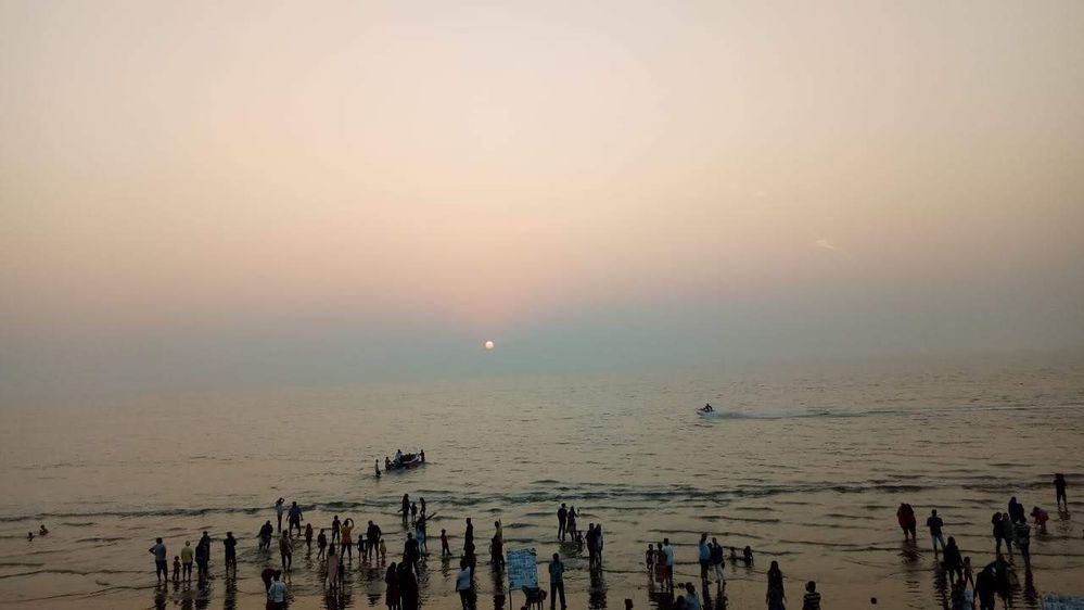 sunset at tithal beach capture by me