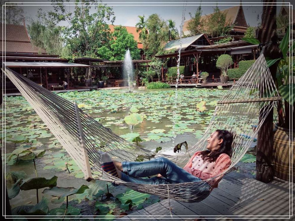 Relaxing in the hammock @Ayutthaya Retreat