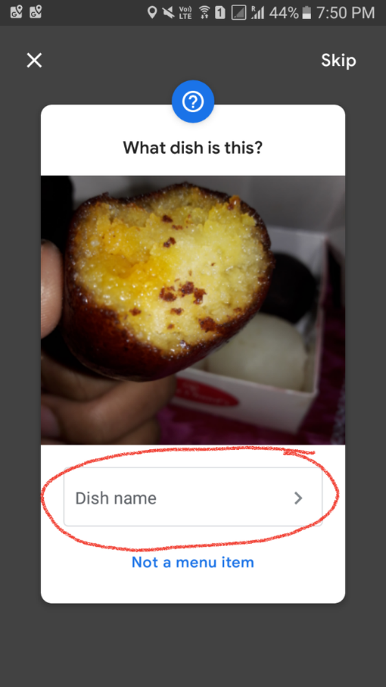 Add dish name which is related with your picture.