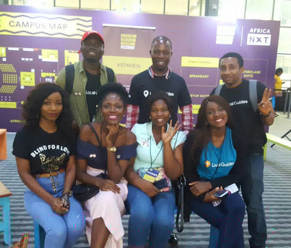 L-R Ibrahim, Hammed and Emeka; Sitting (Annette, Tosin,.Amaka and Joy in.a.group photo before the walk