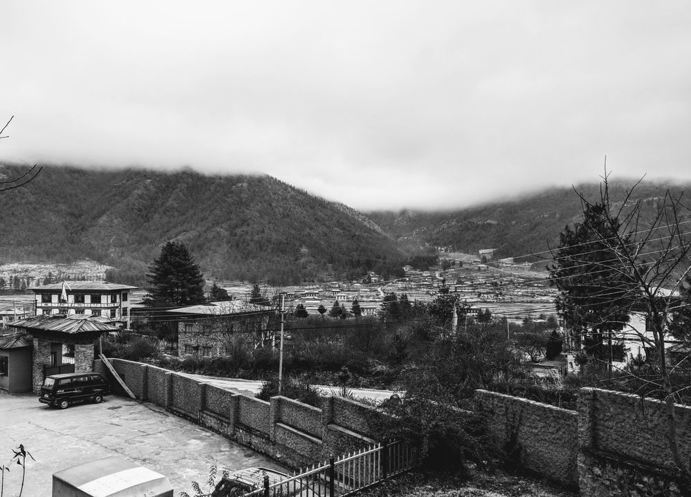 Clouds captivating the valley of Paro... View from Tenzingling resort