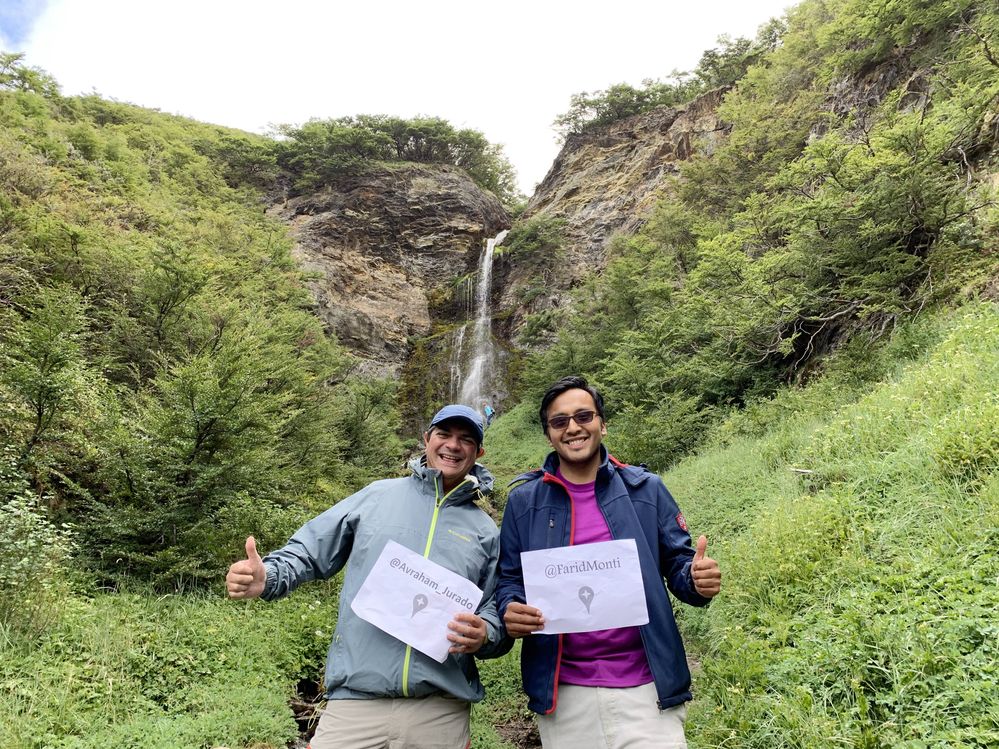 Caption: A photo of @FaridMonti and @Avraham_Jurado in front of Cascada de los Amigos together. (Local Guide @Avraham_Jurado)