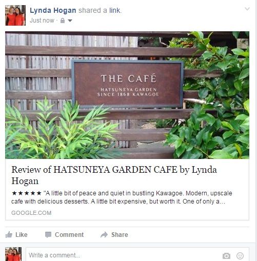 How a shared review looks on Facebook