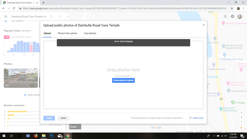This message show  when I upload a photo taking by my DSLR Camera
