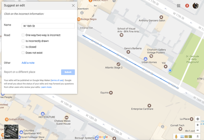 Edit a road segment on Google Maps for desktop