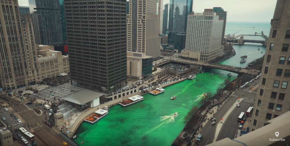 Video: Watch the Chicago River turn St. Patrick's Day green