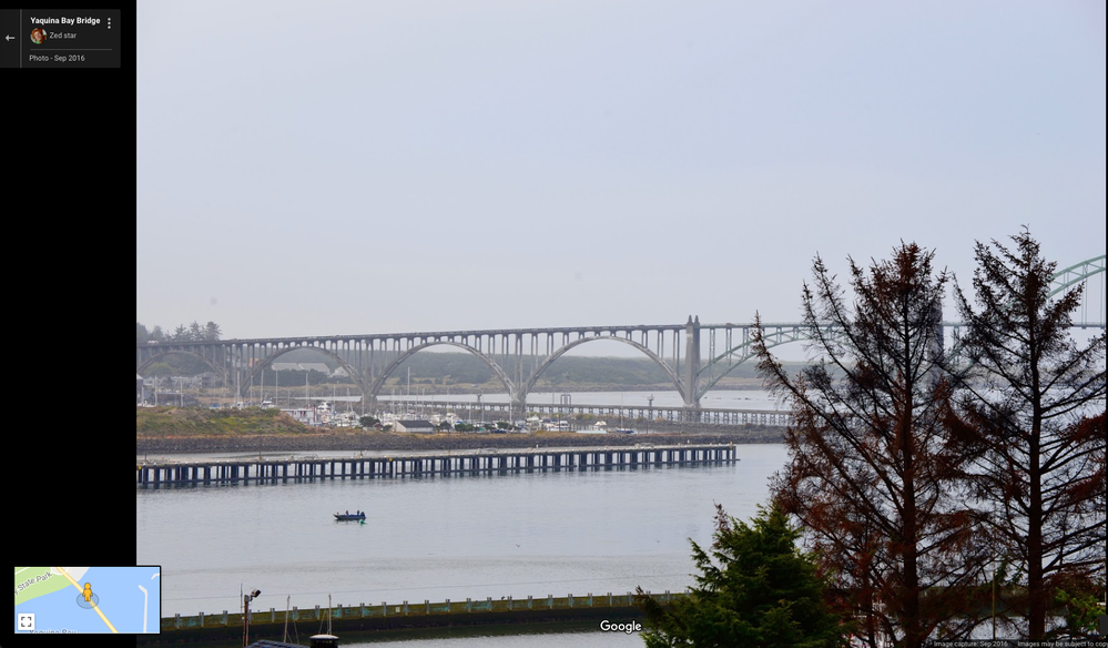 The Yaquina Bay Bridge is very long.