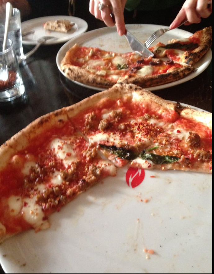 Neapolitan thin crust pizza.