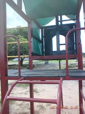 Caption: Photo of a play set for children inside SCIAN complex