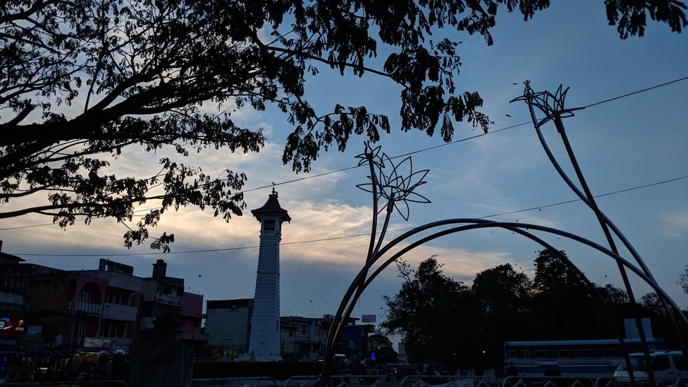 Batticalao clock tower in dark