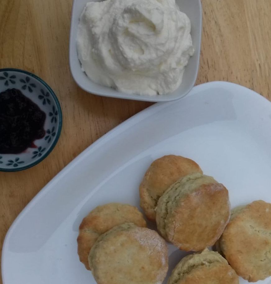 Scones, whipped cream and jam - a truly delicious combination and very British!