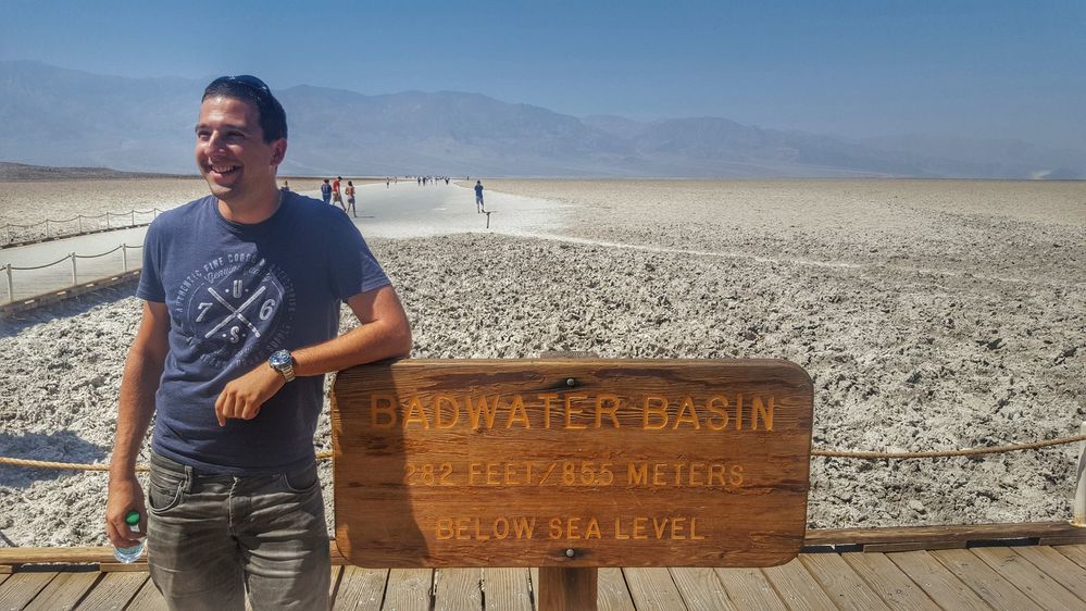 Death Valley is the lowest place of America. The temperature on this day there was at the lower level - 40°C (about 104 F)