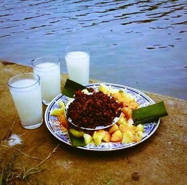 Traditional style Tapioka with fish and Toddy