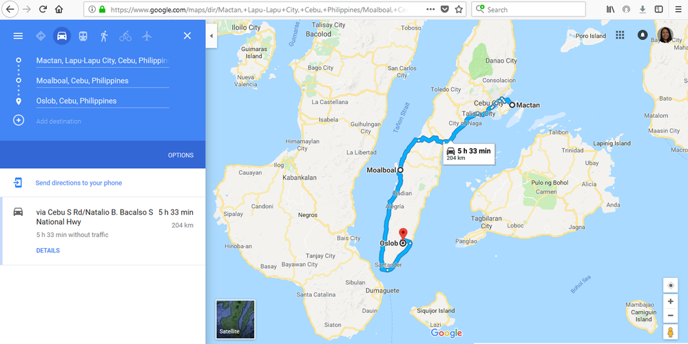 Self drive from Cebu to Moaboal to Oslob (swim with the whale sharks)