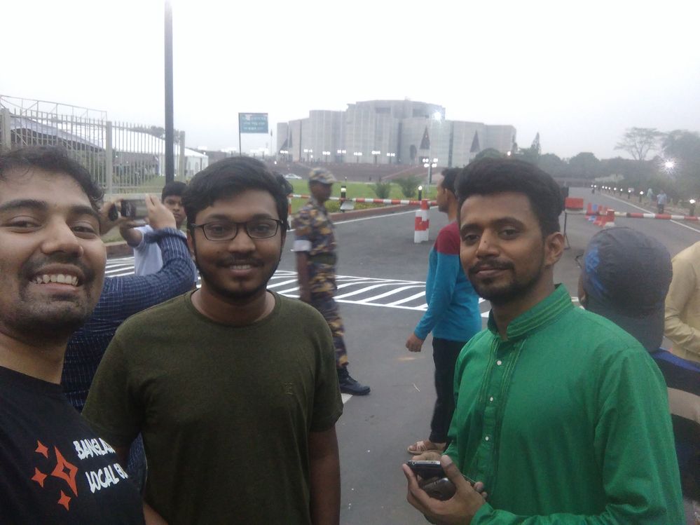 some of we! infront of  Jatiya Songsod Bhabon (The parliament House)