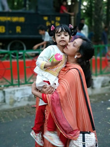 Mother and Daughter at CRB Office Gate