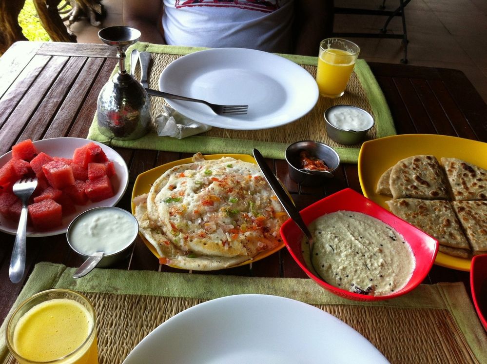 Sumptuous breakfast at Masinagudi, Tamil Nadu, India