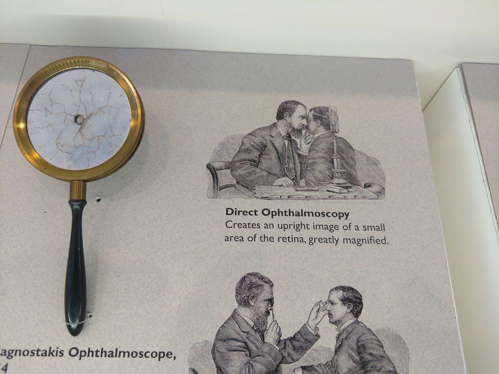 The optometrist of yore used to have to put his eye right up against yours.