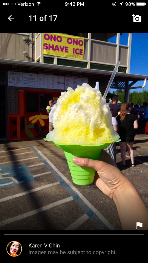 It's HUGE!! Best shave ice on Kauai is Ono Ono Shave Ice