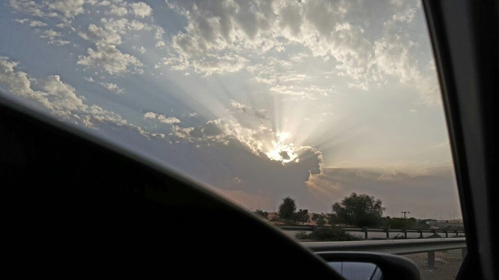 Sunset view covered with clouds, near Umm Al Quwain