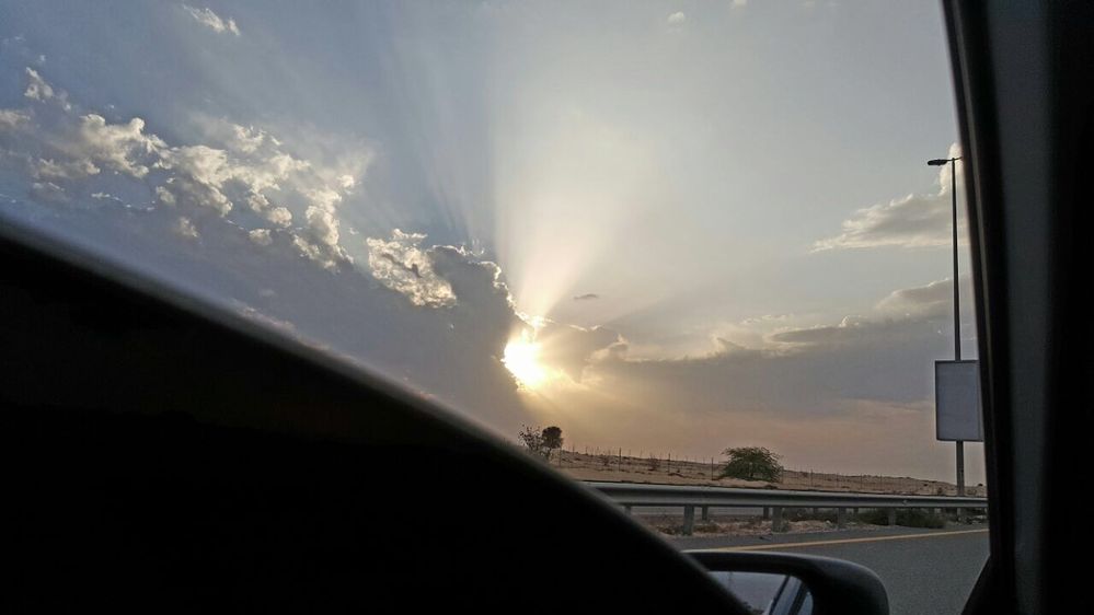 Sunset view covered with clouds, Near Umm Al Quwain