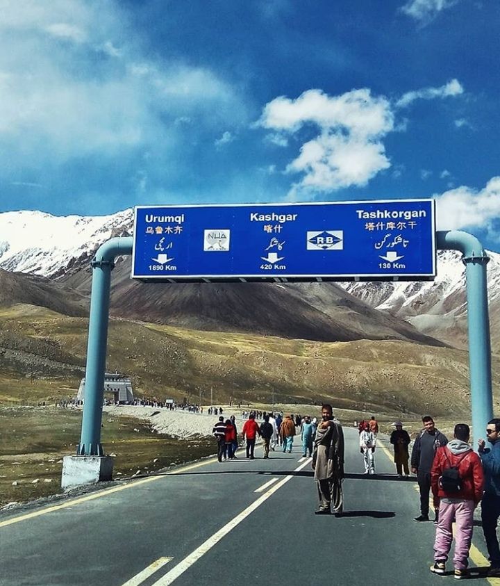 Road to China at Khunjerab Top at the height of 15,397 ft.