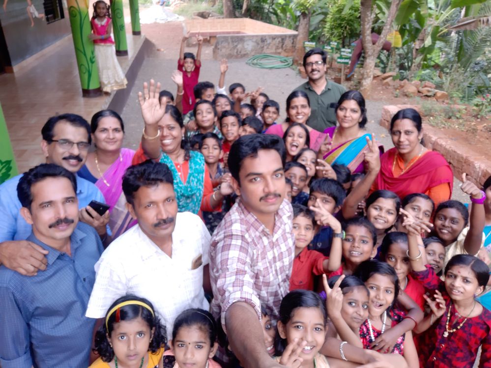 A selfie with teachers and students after a training