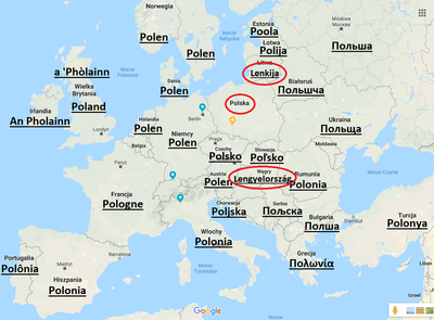 How they call Polska in other countries in Europe