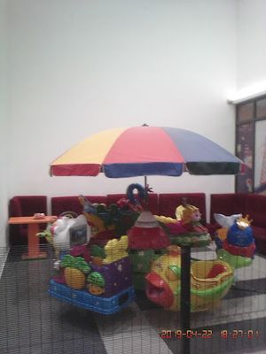 Caption: photo of a play set at the kids friendly shopping mall