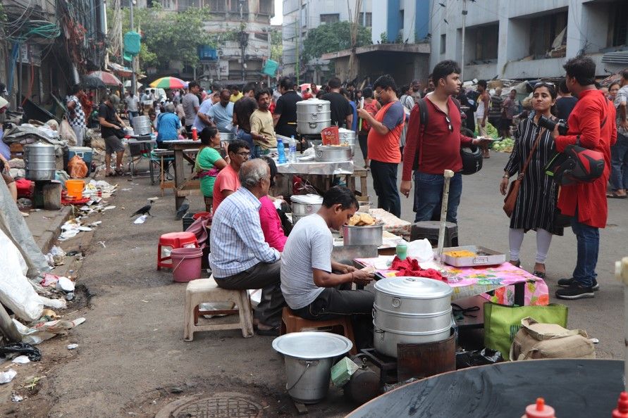 Scenes from the Bustling Chinese Breakfast by Street Vendors